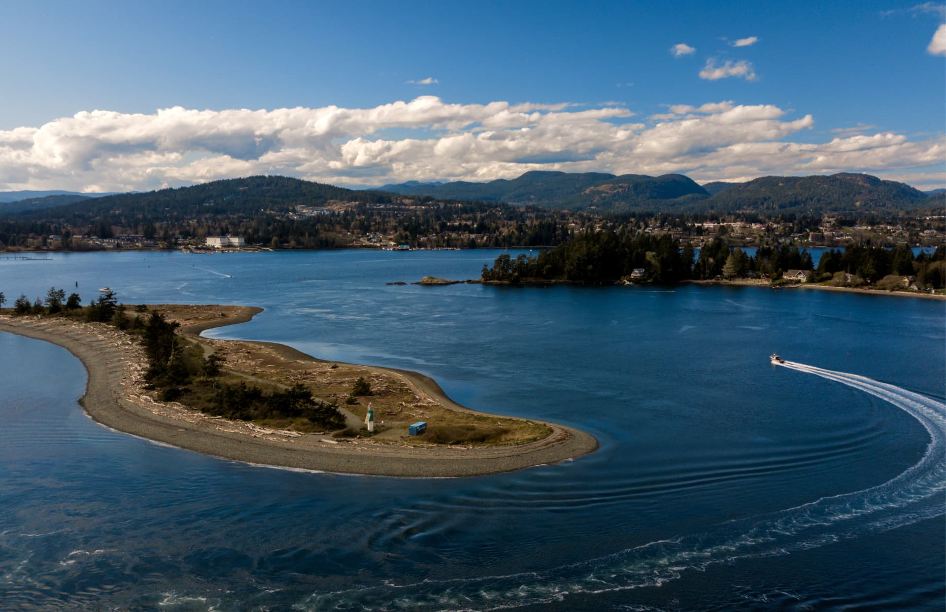 Aerial view of Sooke Harbour, British Columbia